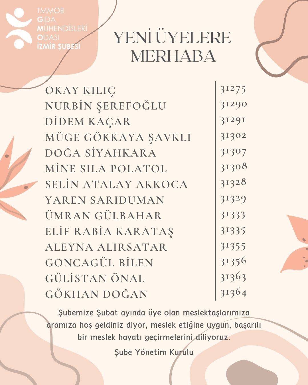 YENİ ÜYELERE MERHABA