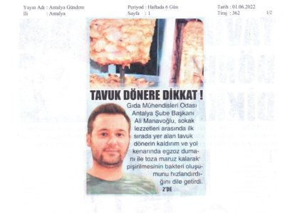 ANTALYA GÜNDEM GAZETESİNDE YAYINLANAN DHA RÖPORTAJI