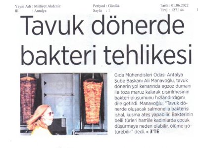 MİLLİYET AKDENİZ GAZETESİNDE YAYINLANAN DHA RÖPORTAJI