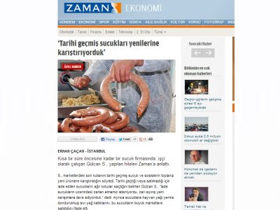 ZAMAN GAZETESİTARİHİ GEÇMİŞ SUCUKLARIN YENİ ÜRÜNLERE KARIŞTIRILMASI