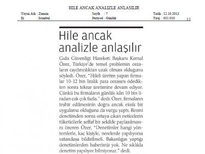 ZAMANHİLE ANCAK ANALİZLE ANLAŞILIR