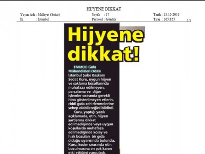 MİLLİYET HİJYENE DİKKAT