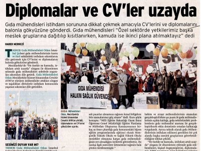 BİRGÜN GAZETESİ DİPLOMALAR VE CV`LER UZAYDA