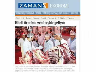 ZAMAN GAZETESİ VE İSTANBUL AJANSIBAKANLIK`TAN GIDA DENETİMİ HASSASİYETİ VE TEŞHİR