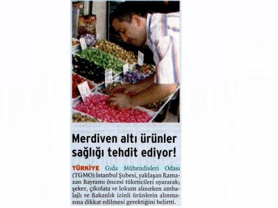 BİRGÜN GAZETESİMERDİVEN ALTI ÜRÜNLER SAĞLIĞI TEHDİT EDİYOR