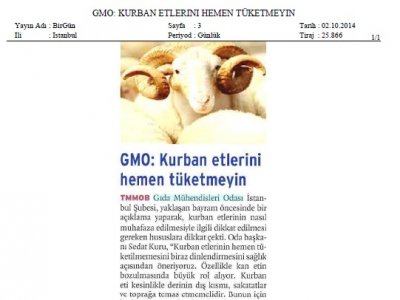 BİRGÜN GAZETESİKURBAN ETLERİNİ HEMEN TÜKETMEYİN
