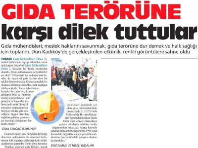 AYDINLIK GAZETESİ GIDA TERÖRÜNE KARŞI DİLEK TUTTULAR
