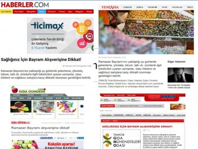 ŞUBE BAŞKANIMIZ SEDAT KURU`NUN SAĞLIĞINIZ İÇİN BAYRAM ALIŞVERİŞİNE DİKKAT KONULU AÇIKLAMASININ BASINDAKİ DİĞER YANSIMALARI