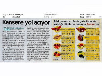CUMHURİYET GAZETESİKANSERE YOL AÇIYOR