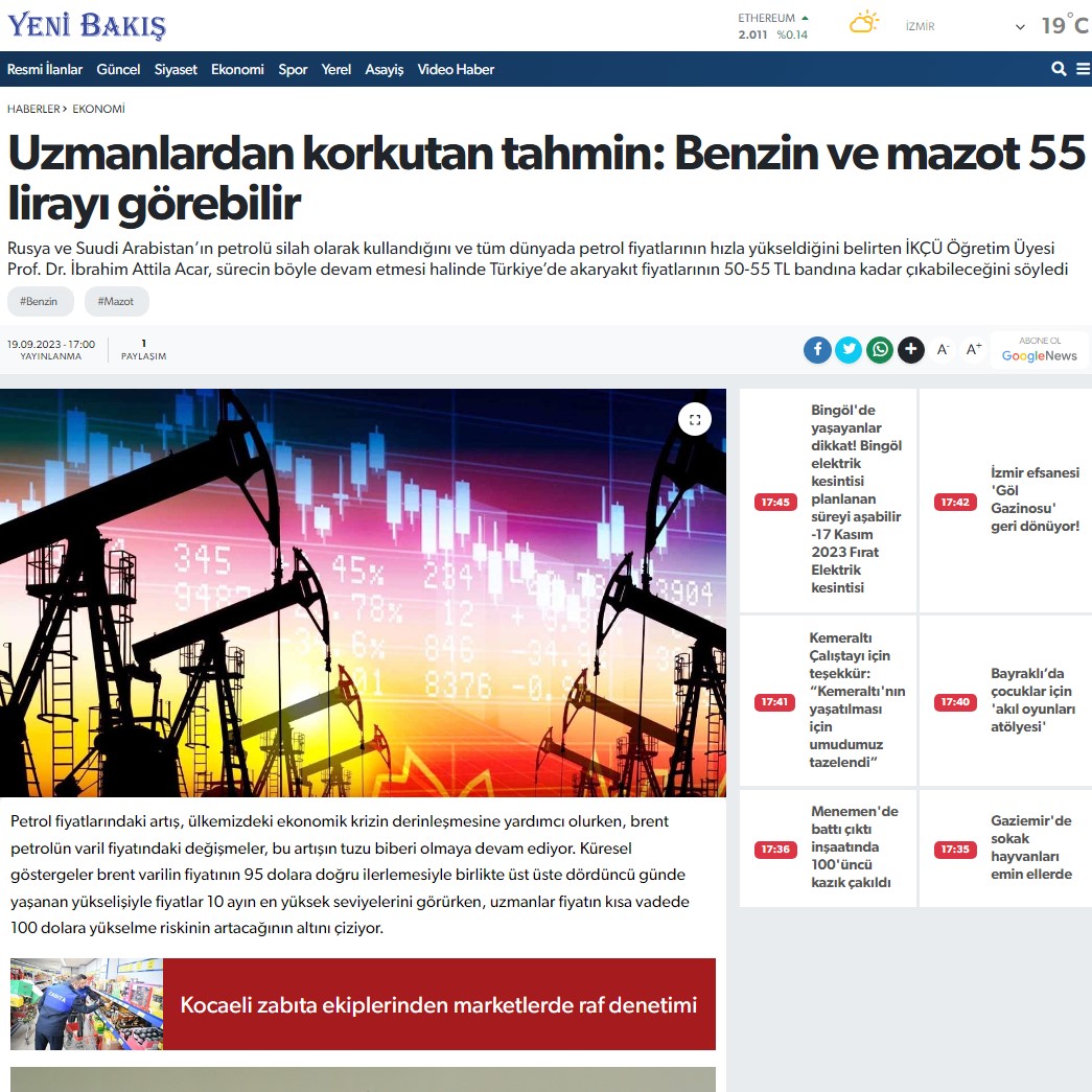 YENİ BAKIŞ: UZMANLARDAN KORKUTAN TAHMİN: BENZİN VE MAZOT 55 LİRAYI GÖREBİLİR