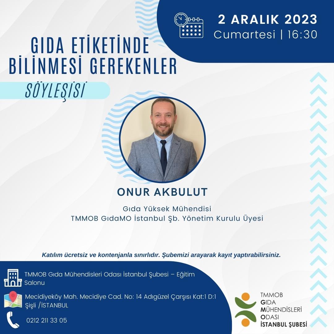 📢 YÜZYÜZE /GIDA ETİKETİNDE BİLİNMESİ GEREKENLER! SÖYLEŞİ DUYURUSU