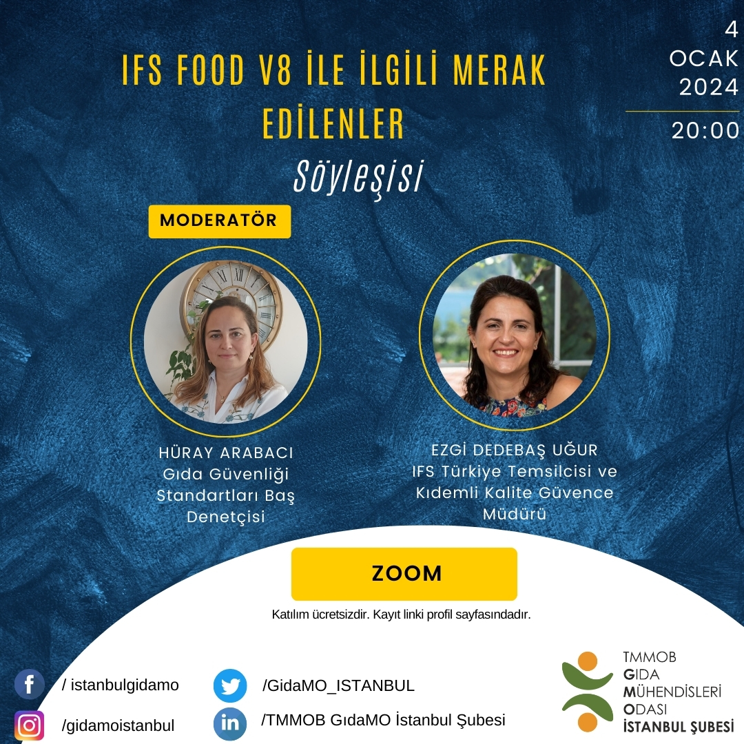 📢  IFS  FOOD VERSİYON 8 İLE İLGİLİ MERAK EDİLENLER! SÖYLEŞİ DUYURUSU
