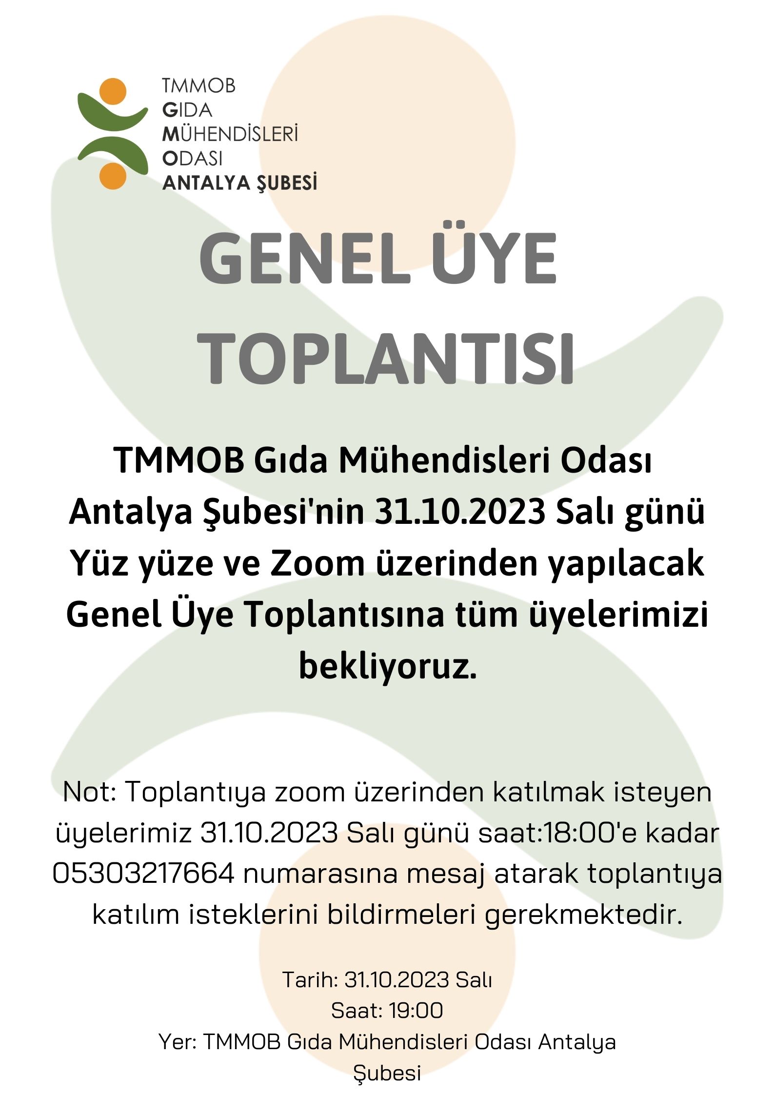 ANTALYA ŞUBE GENEL ÜYE TOPLANTISI