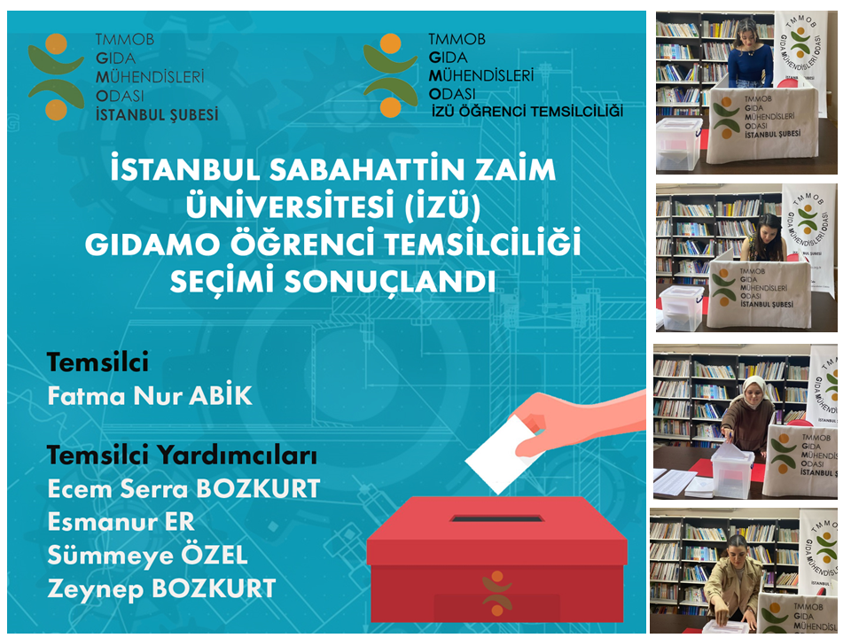 TMMOB GIDAMO İSTANBUL SABAHATTİN ZAİM ÜNİVERSİTESİ (GIDAMO İZÜ) ÖĞRENCİ TEMSİLCİLİĞİ SEÇİMİ SONUÇLANDI