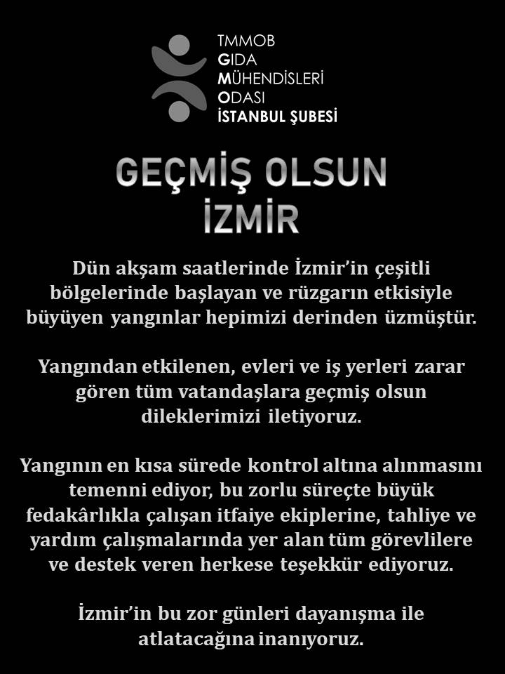 GEÇMİŞ OLSUN İZMİR!