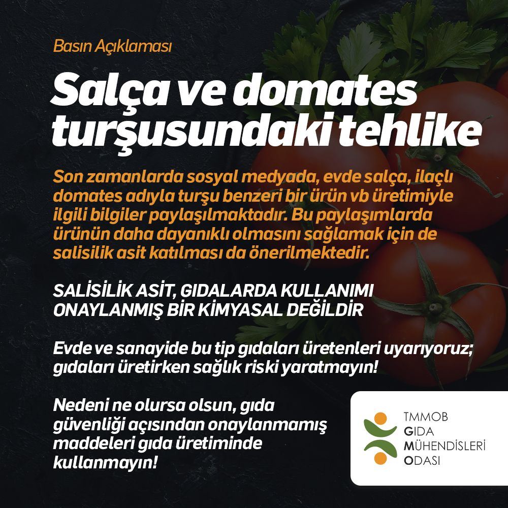 SALÇA VE DOMATES TURŞUSU YAPIMINDAKİ TEHLİKE