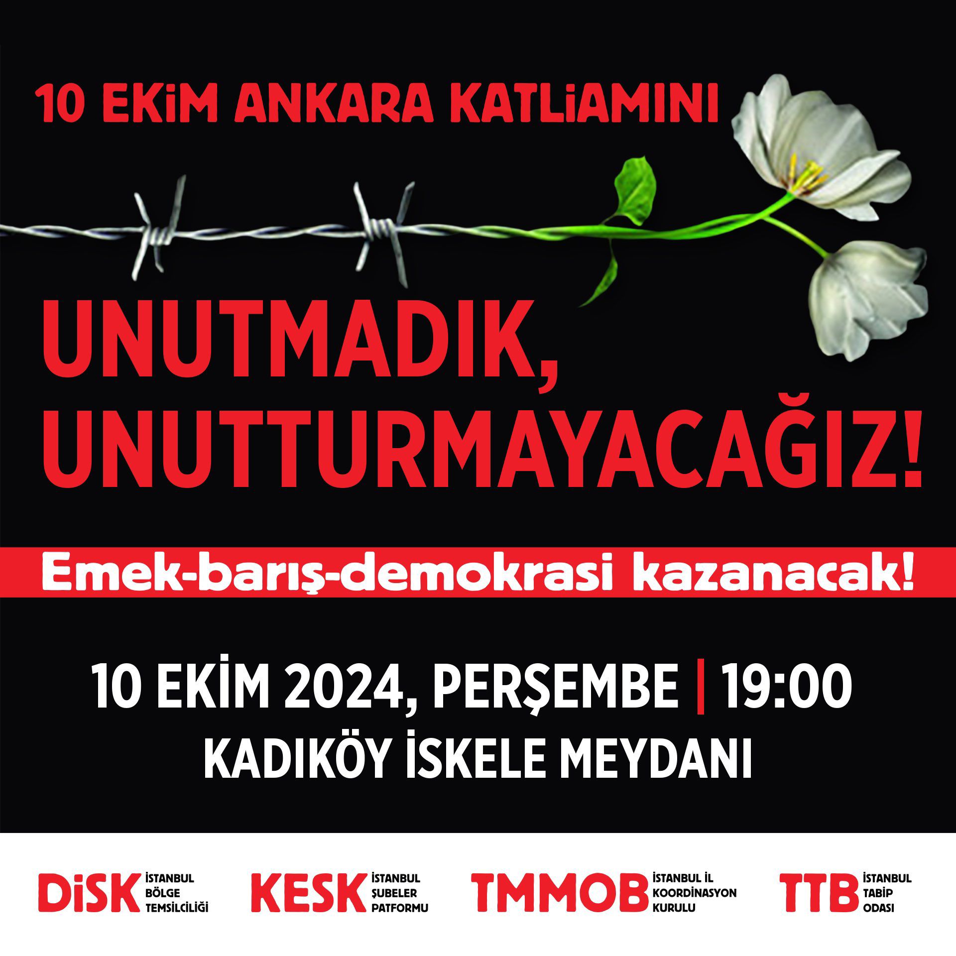 📢 TMMOB İSTANBUL İL KOORDİNASYON KURULU (İKK) DUYURU 10 EKİM ANKARA KATLİAMI‘NIN 9. YILINDA ANMA VE  BASIN AÇIKLAMASINA ÇAĞRI