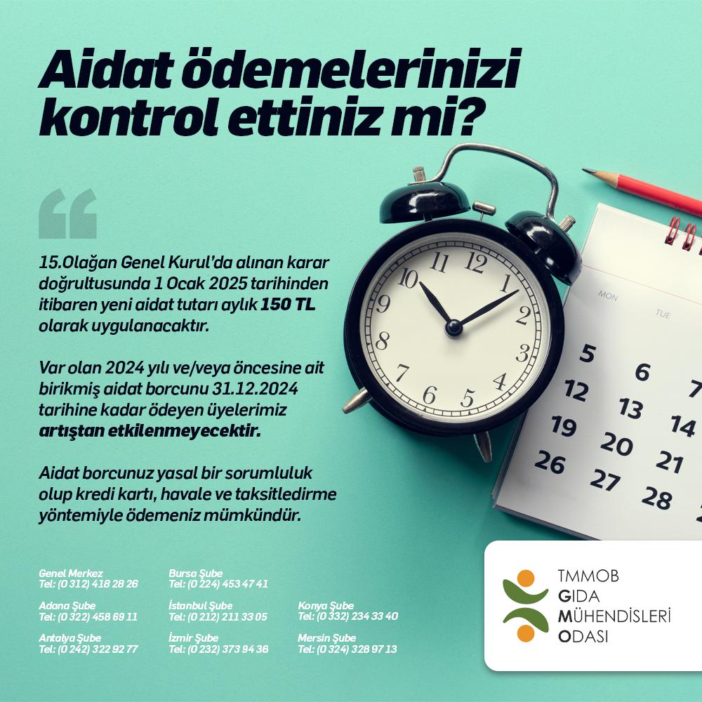 Aidat Ödemelerinizi Kontrol Ettiniz mi?