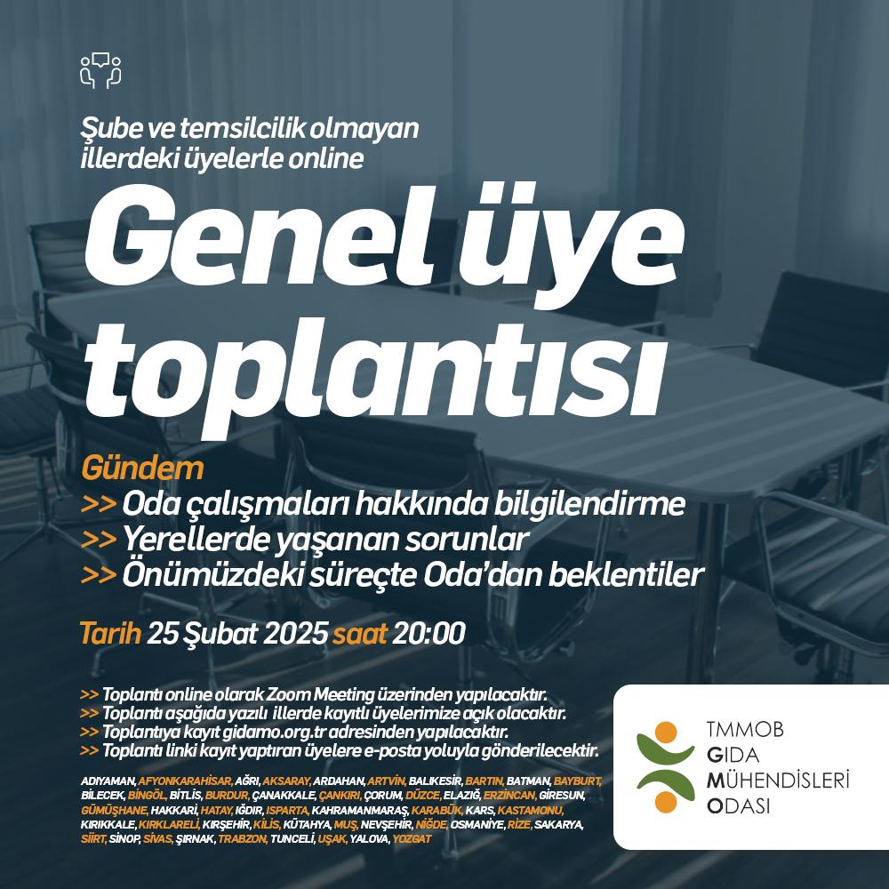 Şube ve Temsilcilik Bulunmayan İllerdeki Üyelerimizle Online Genel Üye Toplantısı