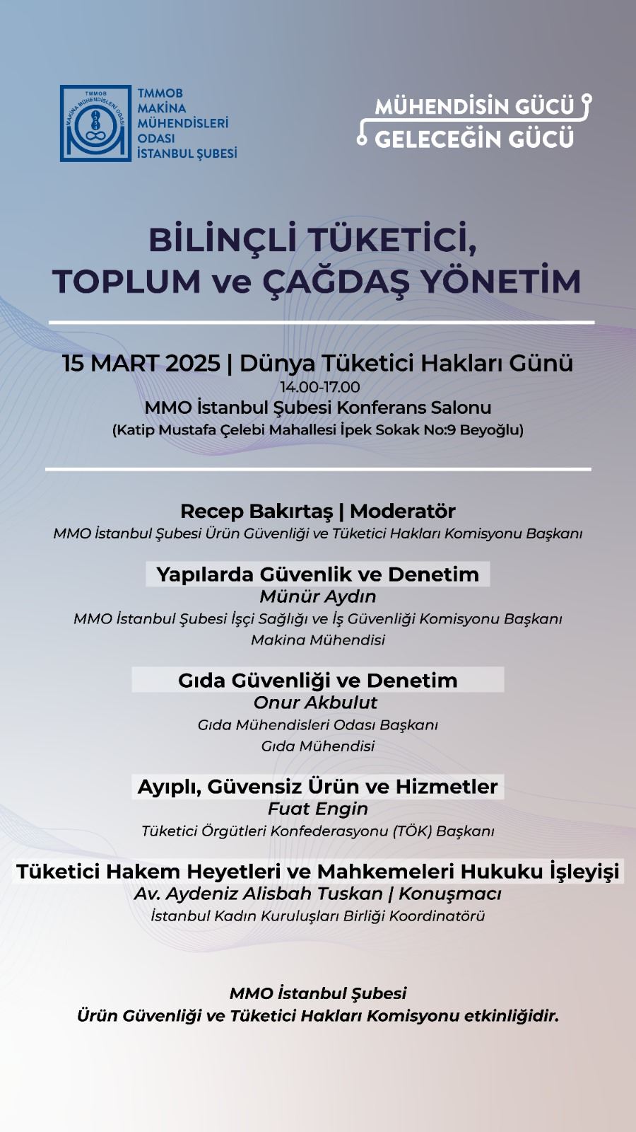 📢 BİLİNÇLİ TÜKETİCİ, TOPLUM VE ÇAĞDAŞ YÖNETİM PANEL DUYURUSU