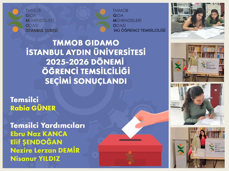 TMMOB GIDAMO İSTANBUL AYDIN ÜNİVERSİTESİ (GIDAMO İAÜ) ÖĞRENCİ TEMSİLCİLİĞİ SEÇİMİ SONUÇLANDI
