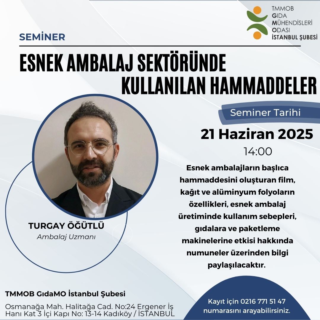 📢 YÜZ YÜZE /ESNEK AMBALAJ ÜRETİMİNDE KULLANILAN HAMMADDELER SEMİNER DUYURUSU