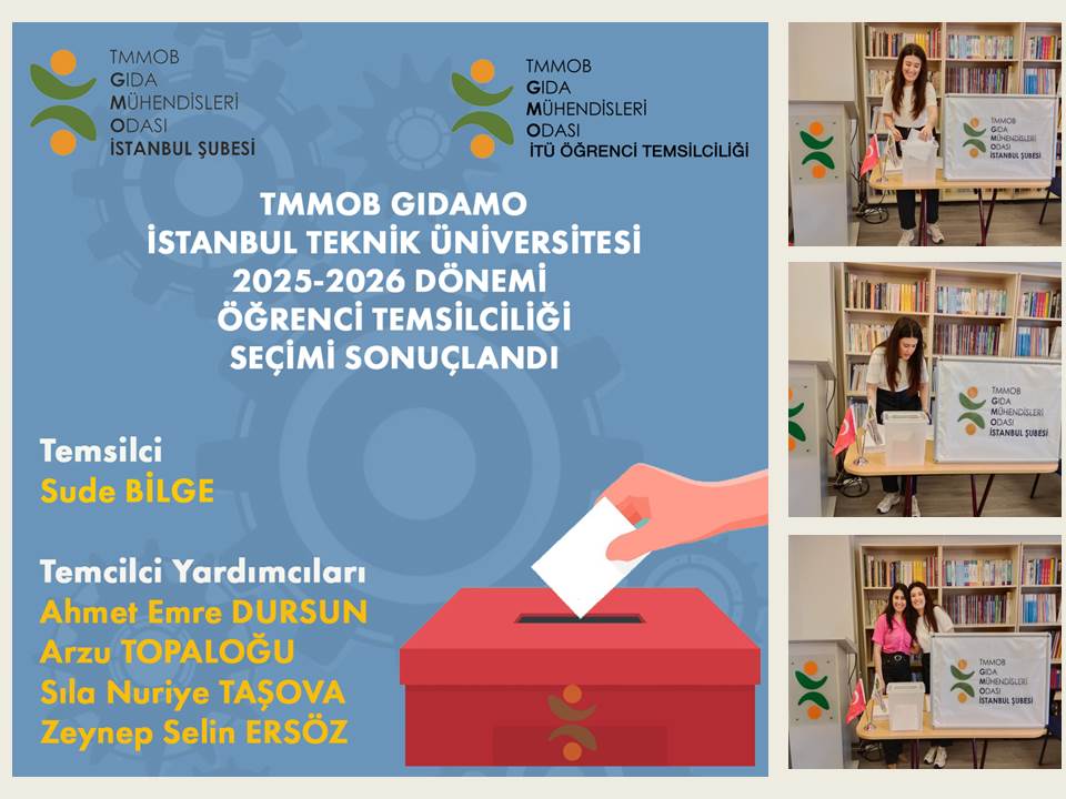 TMMOB GIDAMO İSTANBUL TEKNİK ÜNİVERSİTESİ (GIDAMO İTÜ) ÖĞRENCİ TEMSİLCİLİĞİ SEÇİMİ SONUÇLANDI
