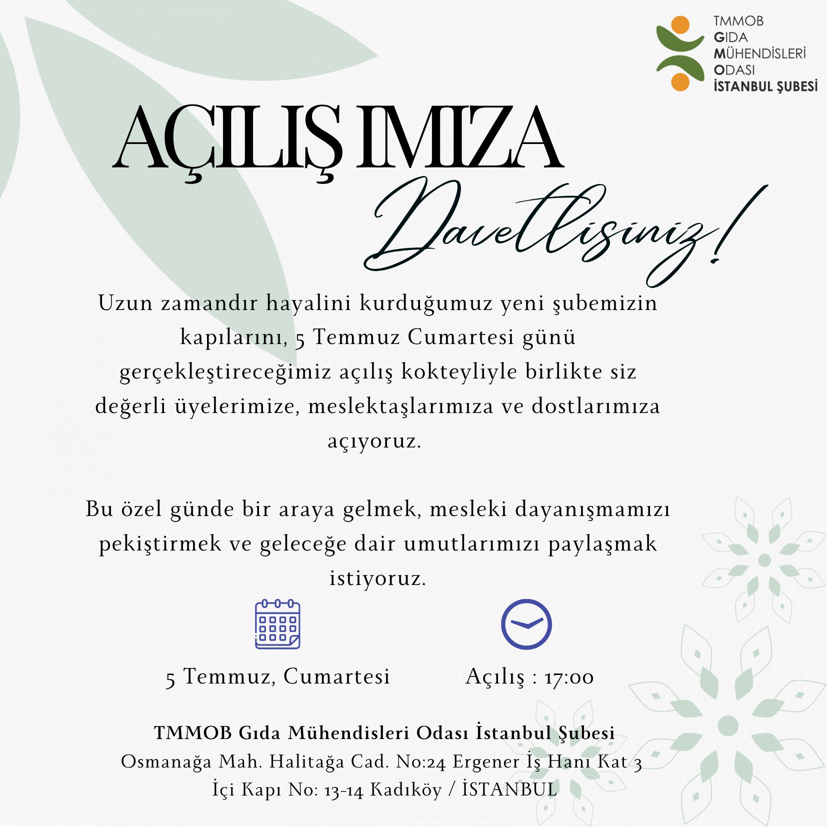 📢 AÇILIŞIMIZA DAVETLİSİNİZ!