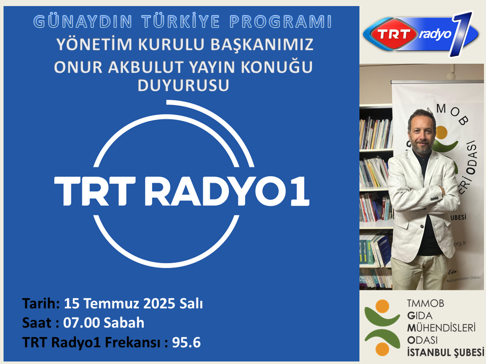 📢 TRT RADYO 1- GÜNAYDIN TÜRKİYE PROGRAMI / YÖNETİM KURULU BAŞKANIMIZ ONUR AKBULUT YAYIN KONUĞU DUYURUSU