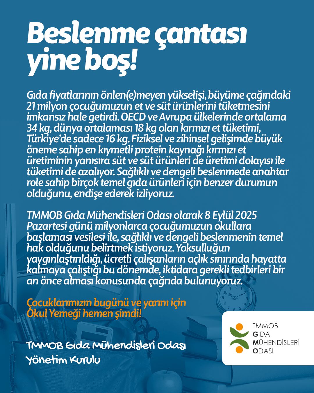 Beslenme Çantaları Yine Boş!  