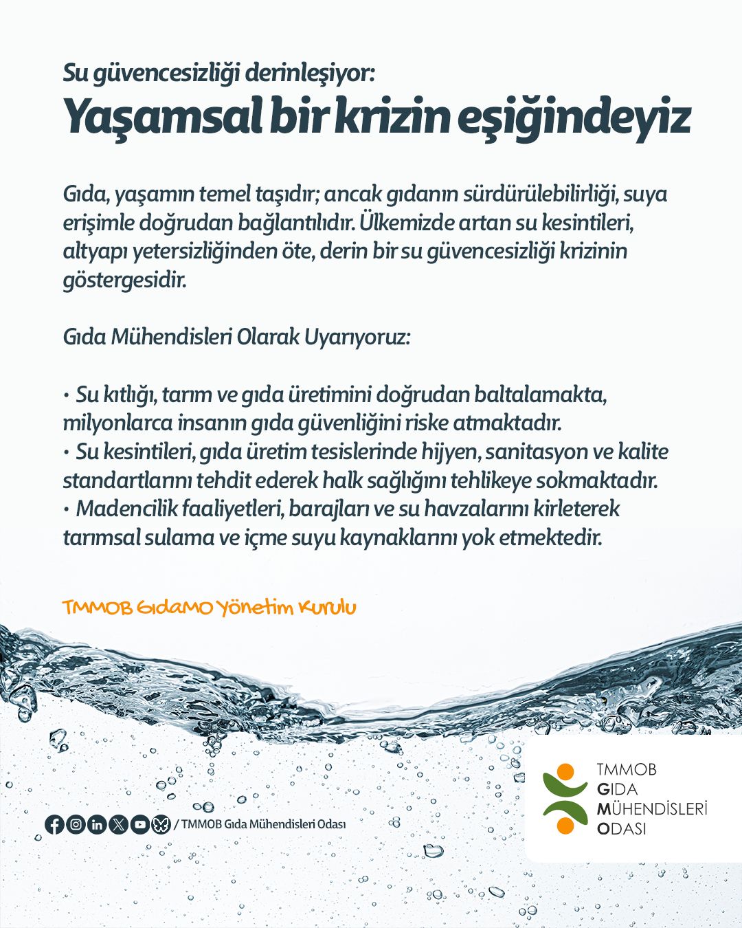📢 Basın Açıklaması / Su Güvencesizliği Derinleşiyor: Yaşamsal Bir Krizin Eşiğindeyiz