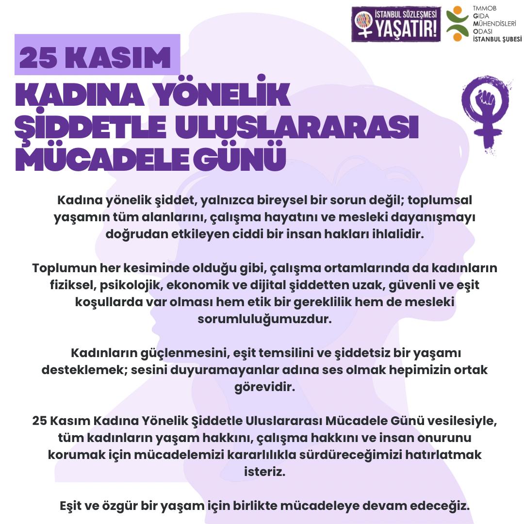 25 KASIM KADINA YÖNELİK ŞİDDETLE ULUSLARARASI MÜCADELE GÜNÜ