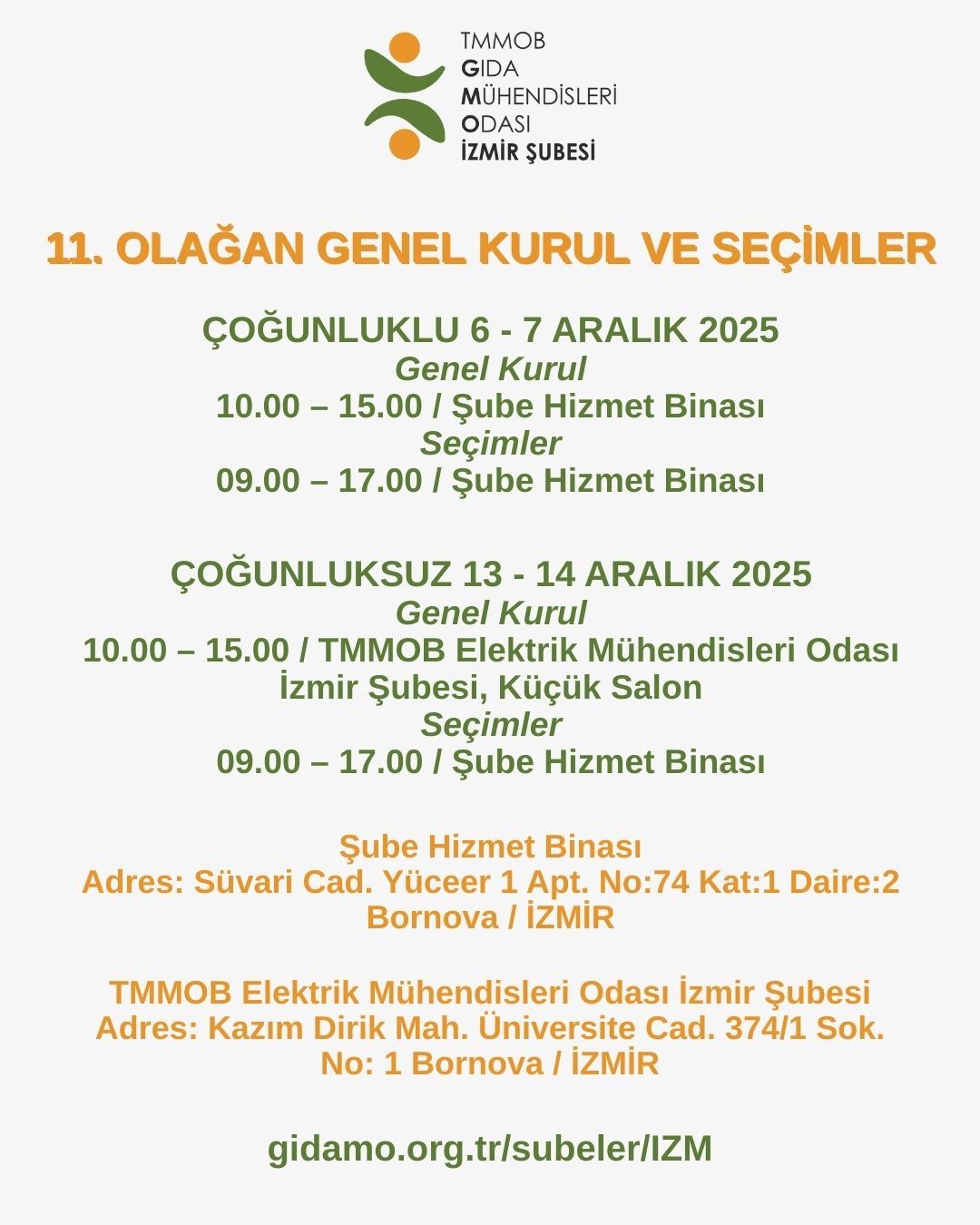 11. OLAĞAN GENEL KURUL VE SEÇİMLER HAKKINDA