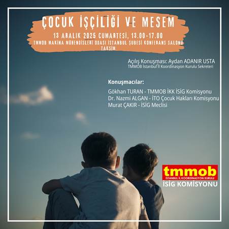 📢 TMMOB İSTANBUL İKK İSİG KOMİSYONU ETKİNLİK DUYURUSU
