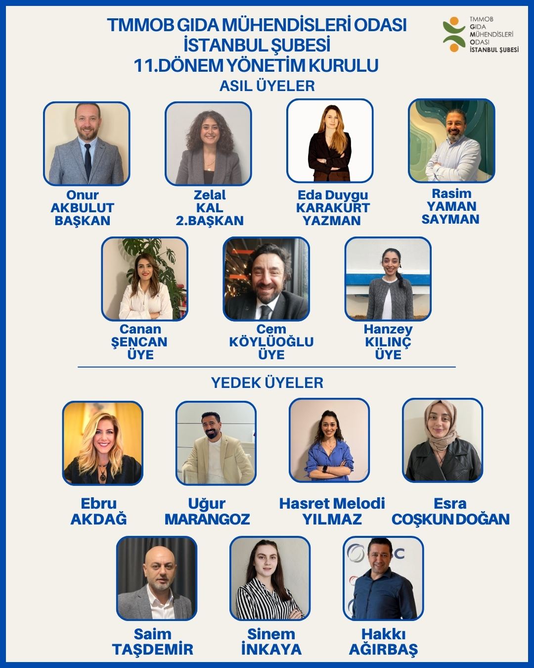  TMMOB GIDA MÜHENDİSLERİ ODASI İSTANBUL ŞUBESİ 11. DÖNEM YÖNETİM KURULU GÖREV DAĞILIMI BELİRLENDİ