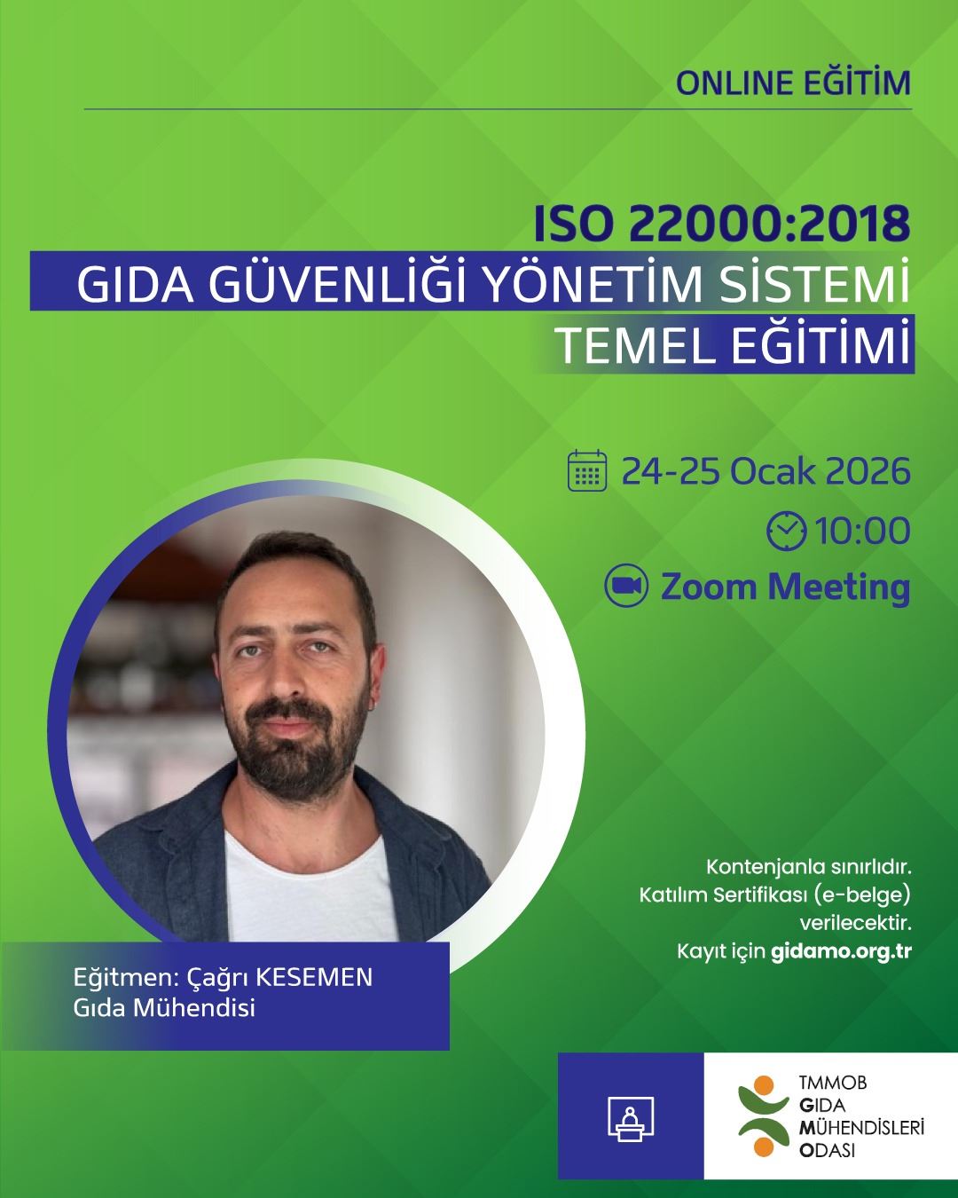 ISO 22000:2018 Gıda Güvenliği Yönetim Sistemi Temel Eğitimi