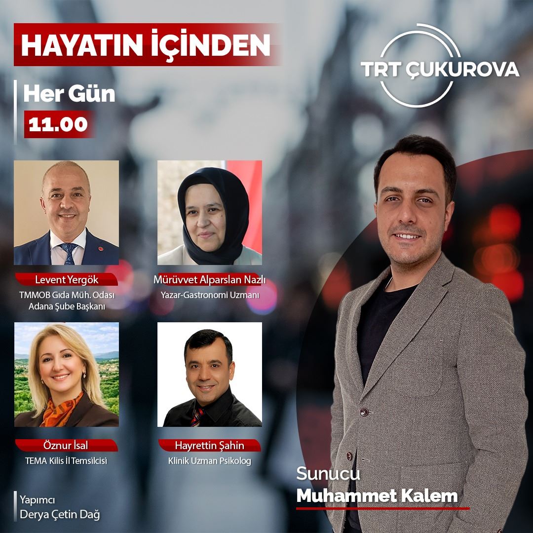 TRT ÇUKUROVA RADYOSU "HAYATIN İÇİNDEN" PROGRAMINA ŞUBE BAŞKANIMIZ LEVENT YERGÖK KONUK OLARAK KATILDI.