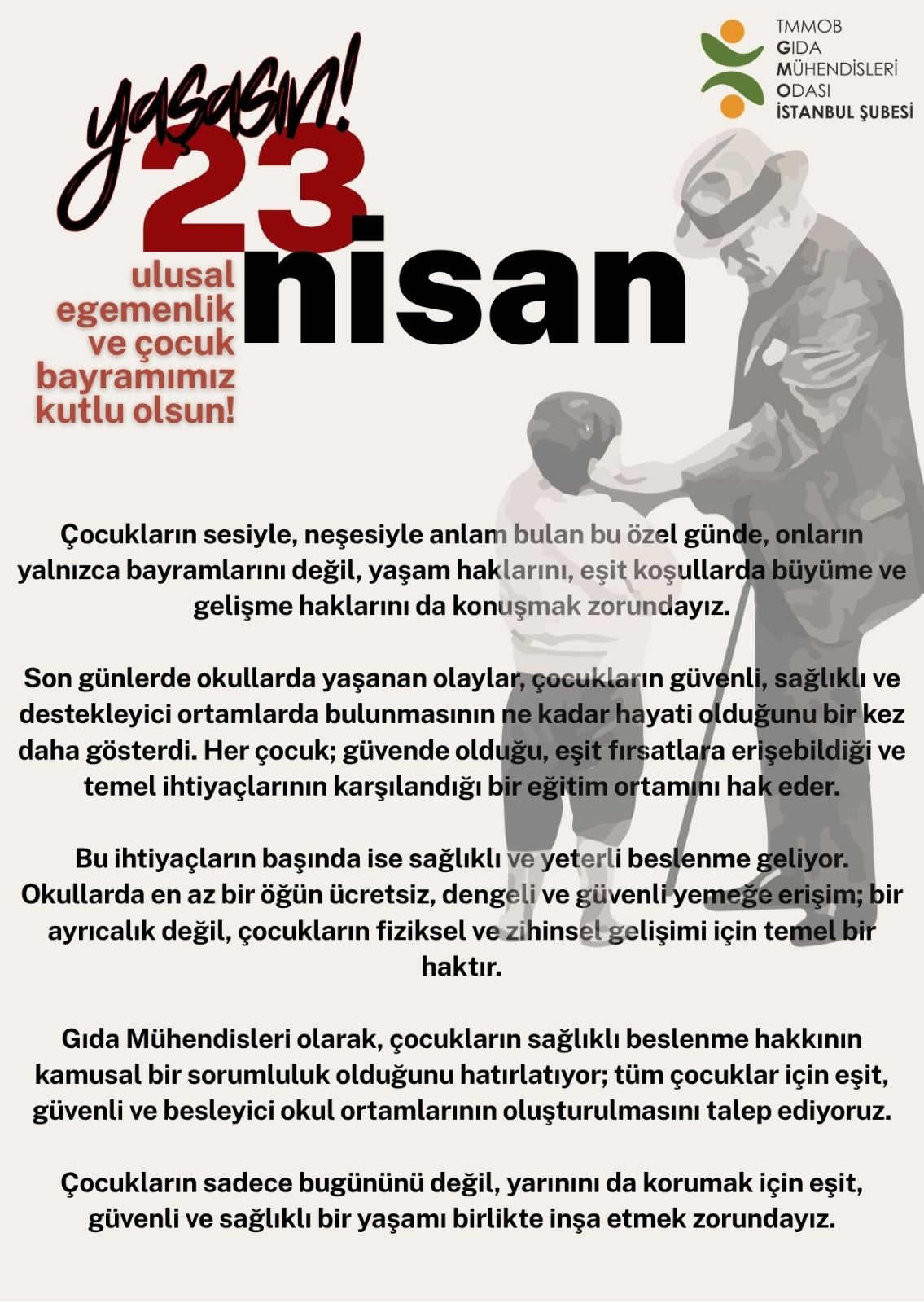 23 Nisan Ulusal Egemenlik ve Çocuk Bayramı kutlu olsun!