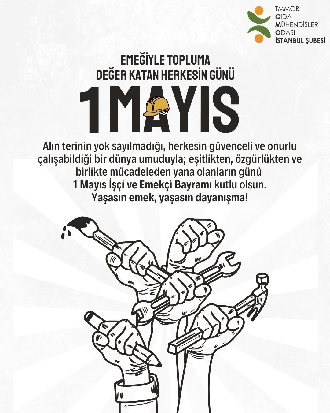 1 MAYIS İŞÇİ VE EMEKÇİ BAYRAMI KUTLU OLSUN