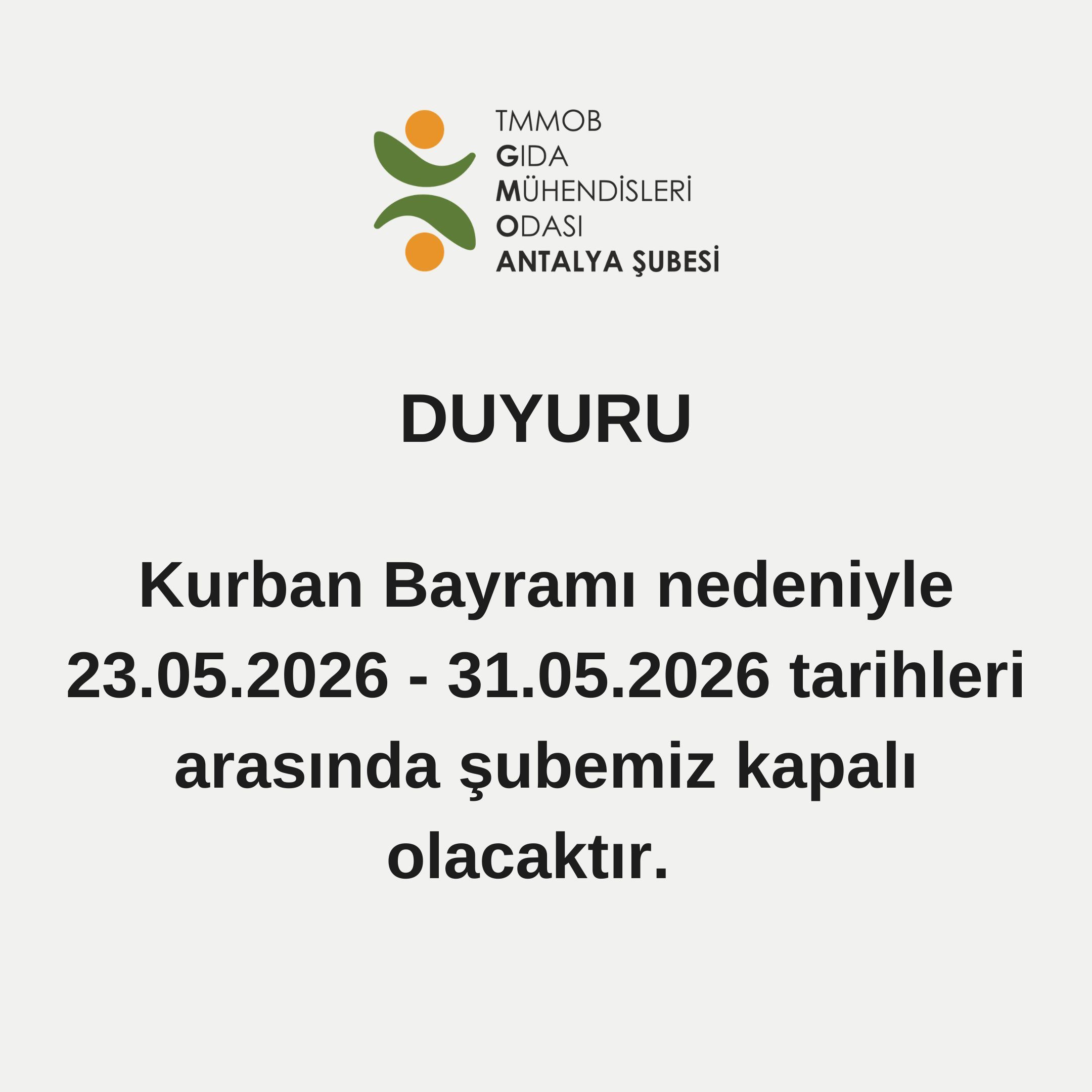 ŞUBE ÇALIŞMA TAKVİMİ