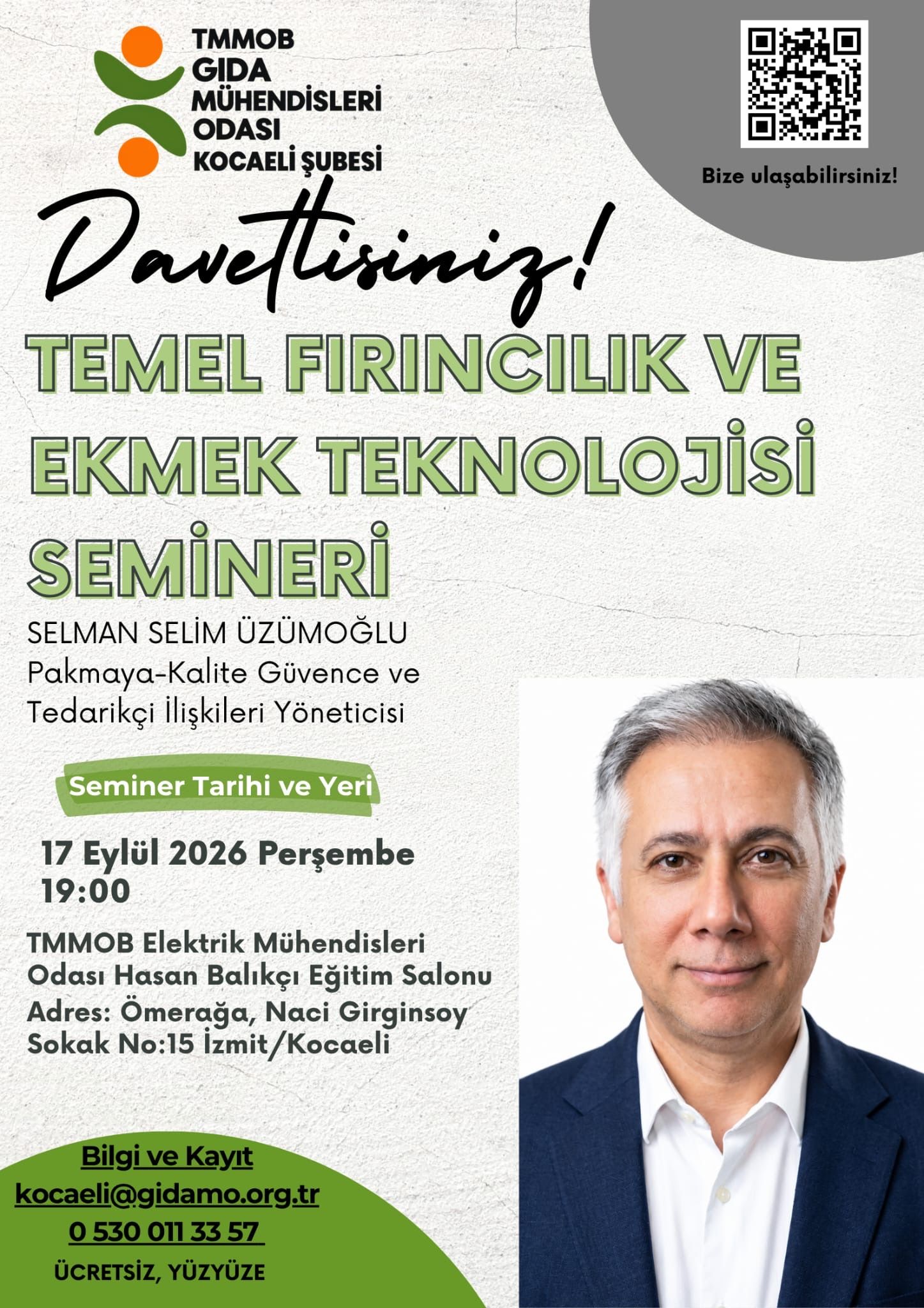 TEMEL FIRINCILIK VE EKMEK TEKNOLOJİLERİ SEMİNERİ