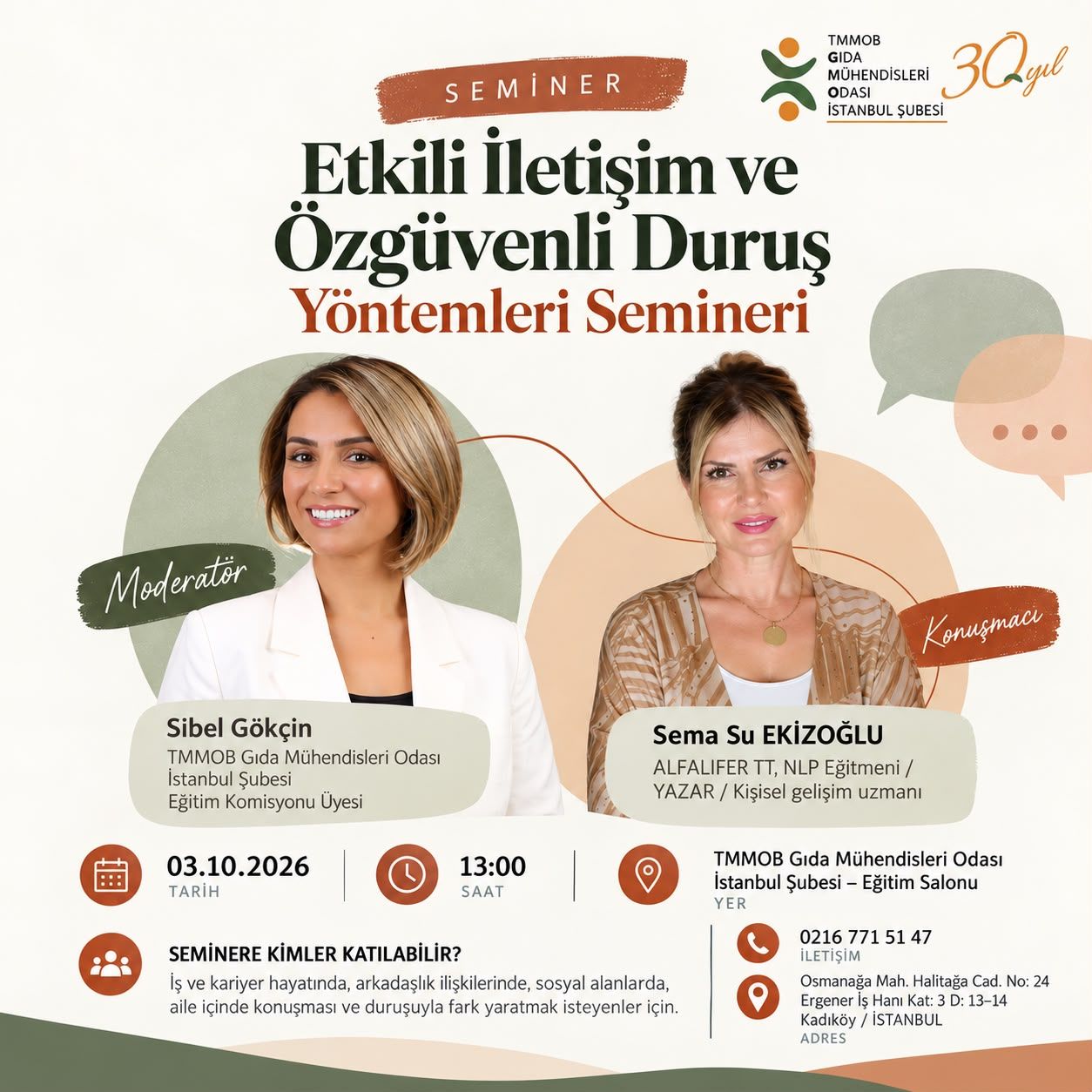 📢 ETKİLİ İLETİŞİM VE ÖZGÜVENLİ DURUŞ YÖNTEMLERİ SEMİNER DUYURUSU