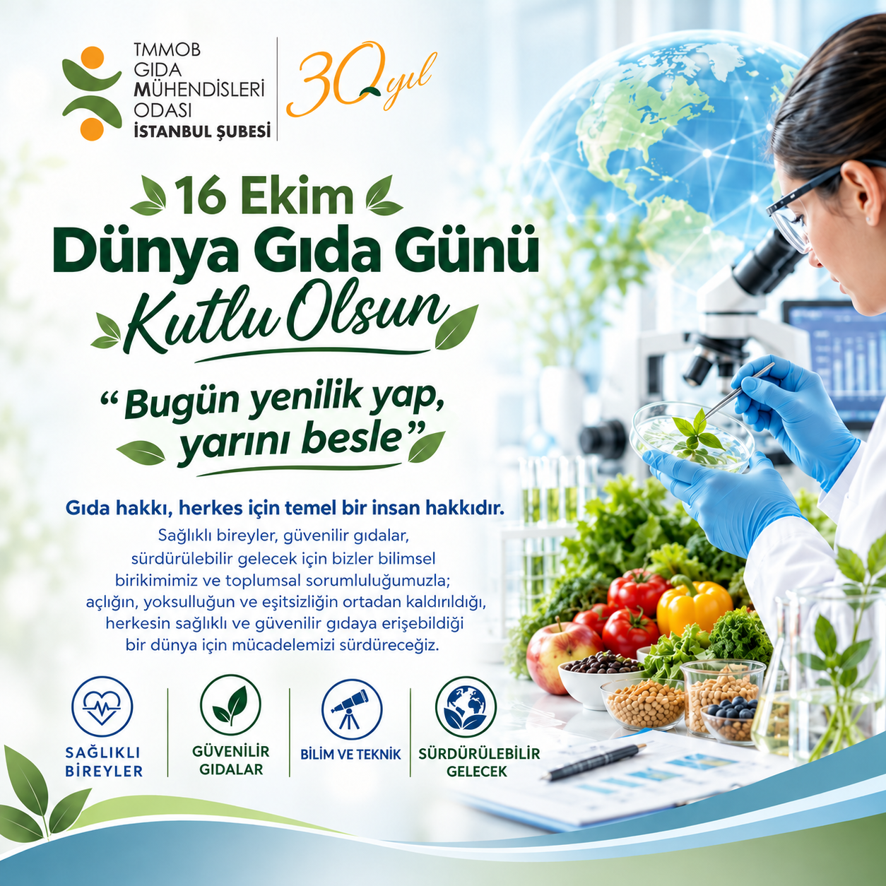 16 EKİM DÜNYA GIDA GÜNÜ KUTLU OLSUN