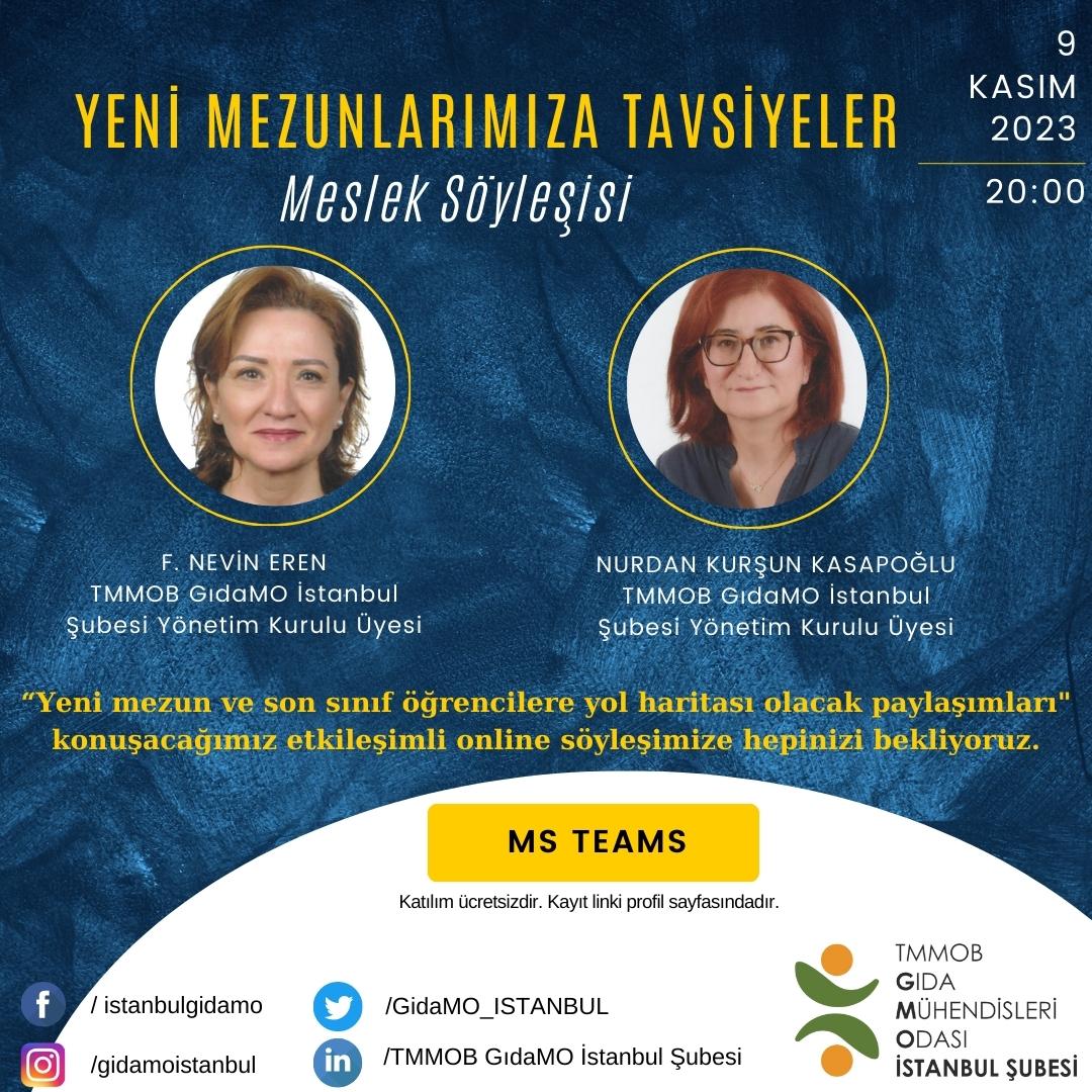 📢ONLİNE / YENİ MEZUNLARIMIZA TAVSİYELER! MESLEK SÖYLEŞİSİ DUYURUSU