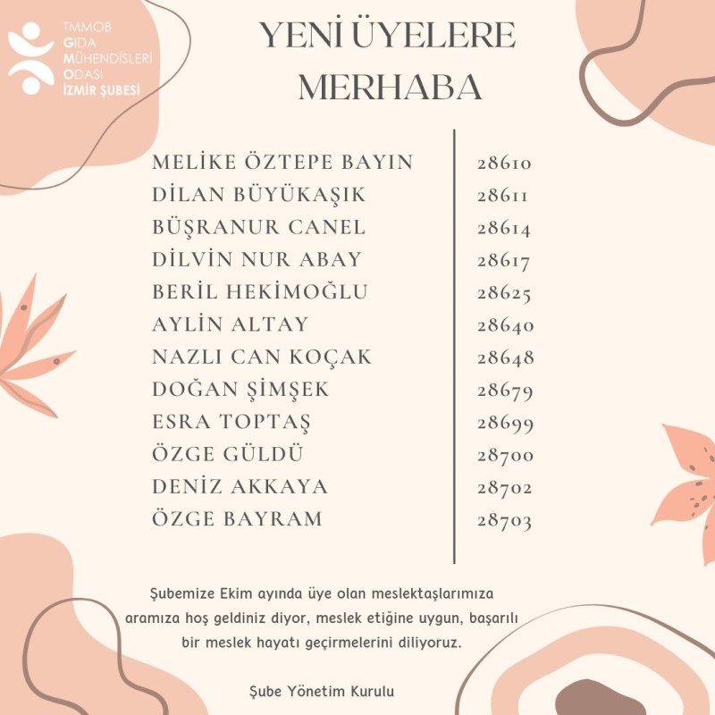 YENİ ÜYELERE MERHABA