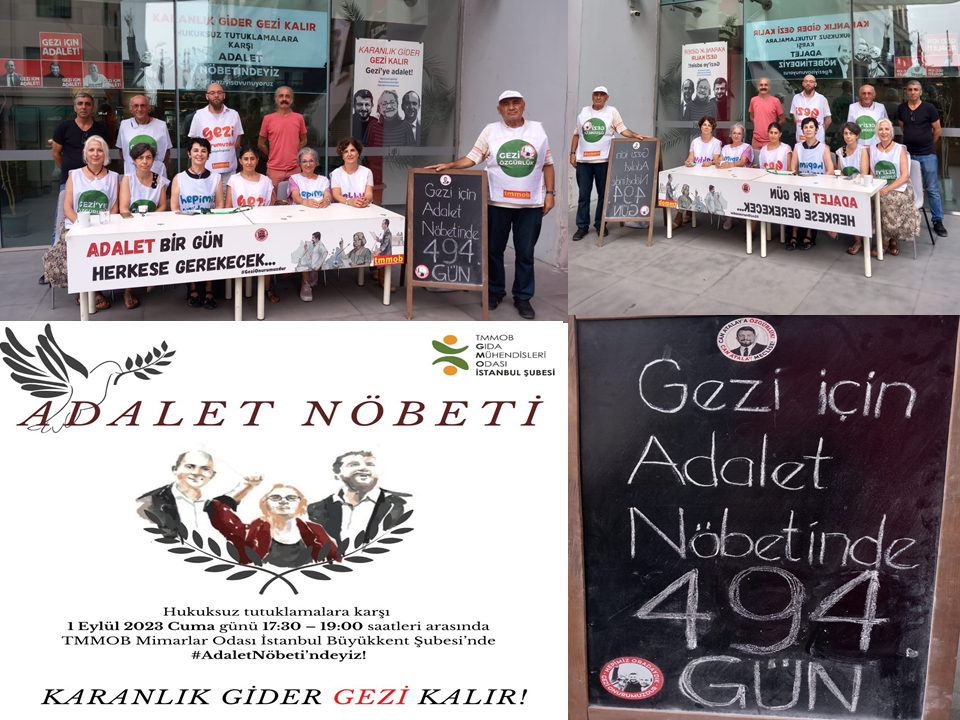 HUKUKSUZ GEZİ TUTUKLAMALARINA KARŞI ADALET NÖBETİNDEYDİK! /01 EYLÜL 2023 