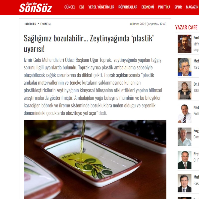 EGE'DE SONSÖZ: "SAĞLIĞINIZ BOZULABİLİR... ZEYTİNYAĞINDA 'PLASTİK' UYARISI!