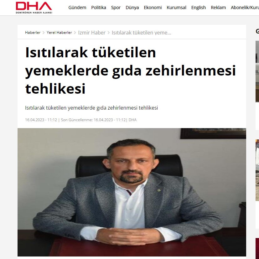 ISITILARAK TÜKETİLEN YEMEKLERDE GIDA ZEHİRLENMESİ TEHLİKESİ