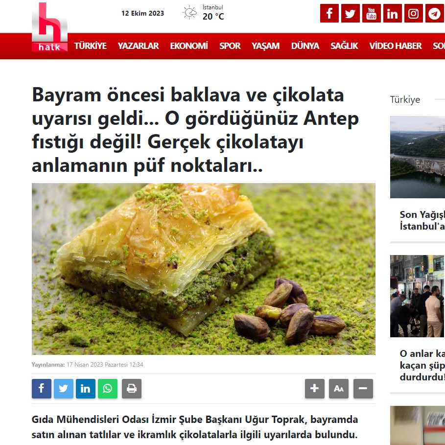 BAYRAM ÖNCESİ BAKLAVA VE ÇİKOLATA UYARISI GELDİ... O GÖRDÜĞÜNÜZ ANTEP FISTIĞI DEĞİL! GERÇEK ÇİKOLATAYI ANLAMANIN PÜF NOKTALARI…