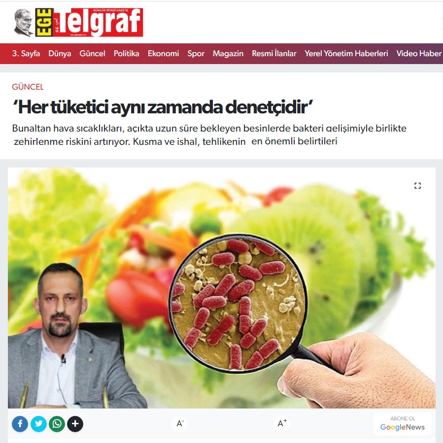 EGE TELGRAF: ‘HER TÜKETİCİ AYNI ZAMANDA DENETÇİDİR’